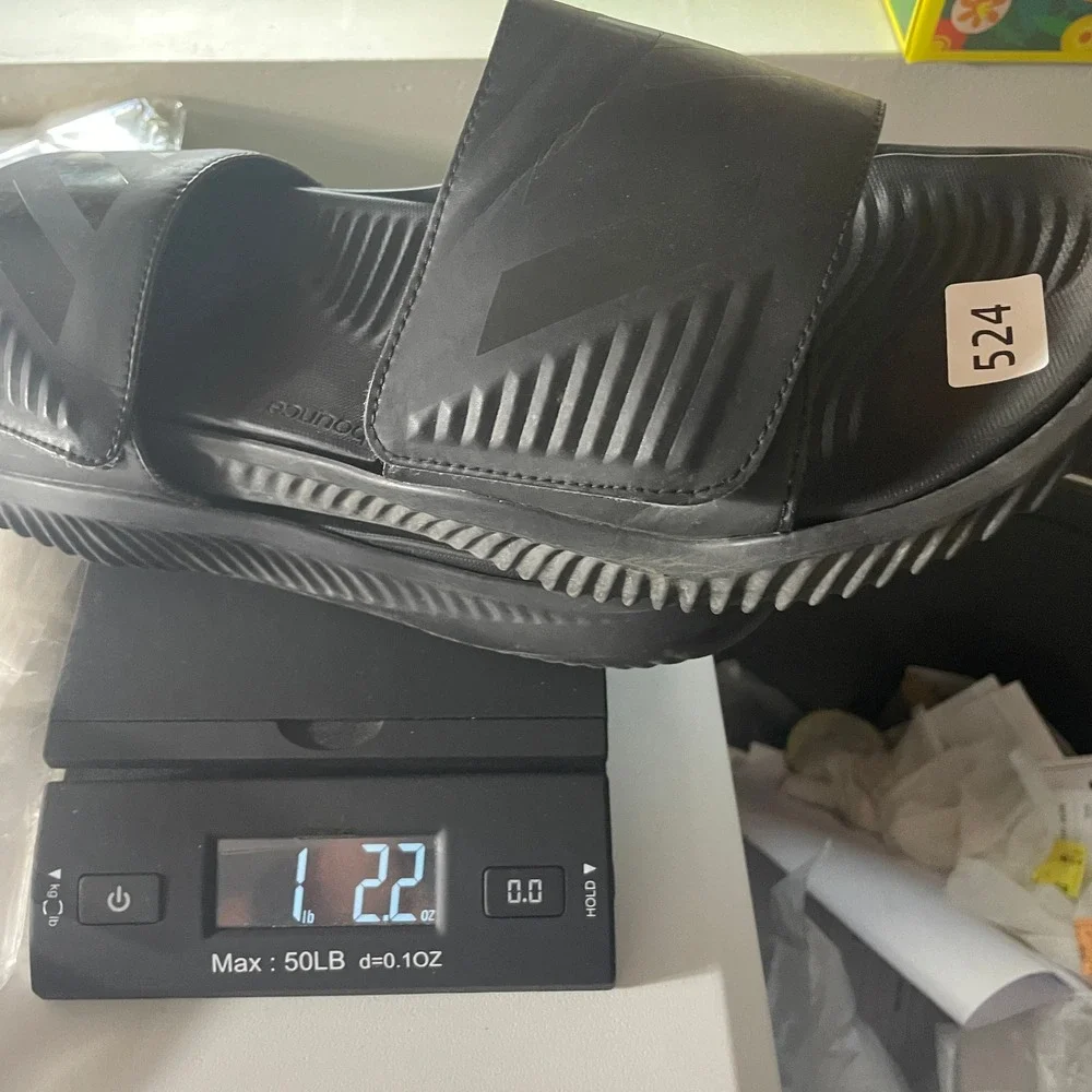 Adidas Mens AlphaBounce Slides Size 11 Black Sporty Comfort Sandals B41720